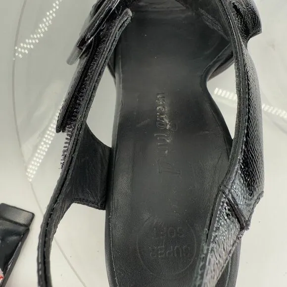 Paul Green Womens Tanya Black Patent Leather Slingback Sandals Size 6.5 US 4 UK