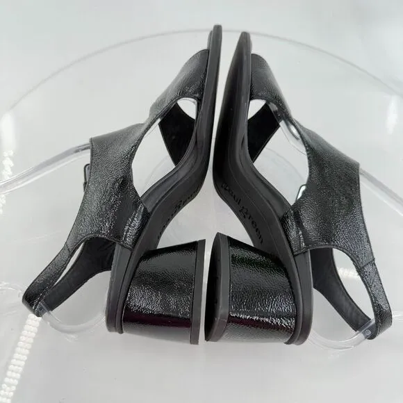 Paul Green Womens Tanya Black Patent Leather Slingback Sandals Size 6.5 US 4 UK