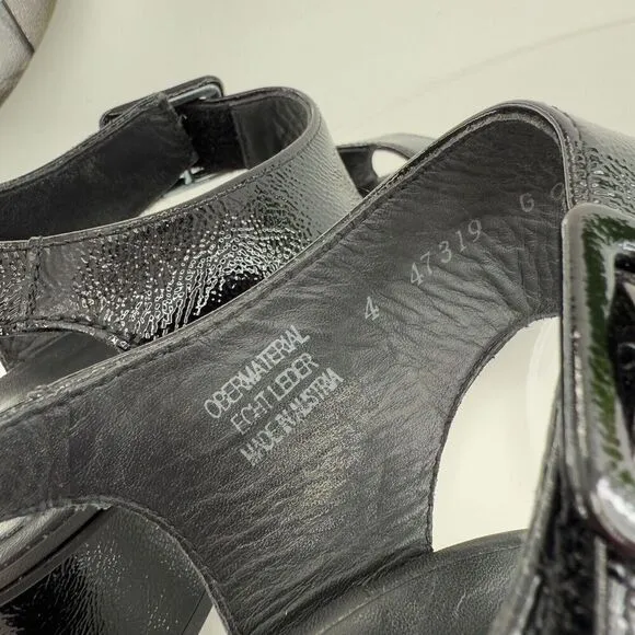 Paul Green Womens Tanya Black Patent Leather Slingback Sandals Size 6.5 US 4 UK