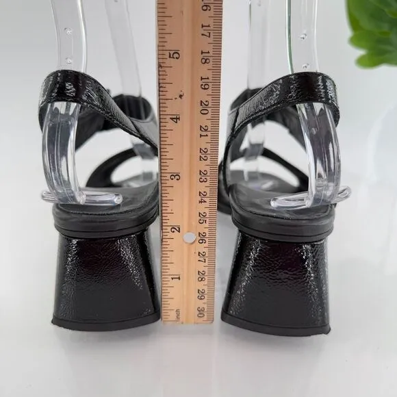 Paul Green Womens Tanya Black Patent Leather Slingback Sandals Size 6.5 US 4 UK