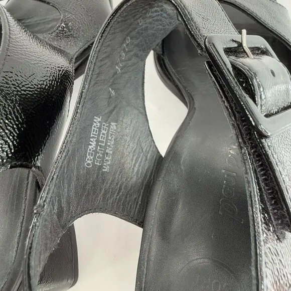 Paul Green Womens Tanya Black Patent Leather Slingback Sandals Size 6.5 US 4 UK