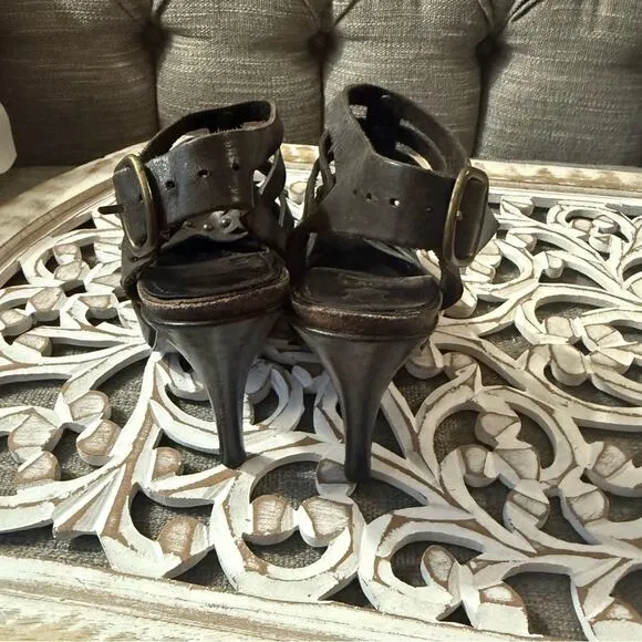 Pedro Garcia Studded Leather heels Sandals Shoes 8