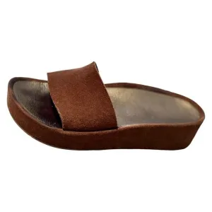 Pedro Garcia Women's Brown Suede Slide Sandals Platform Slip-On Size 37