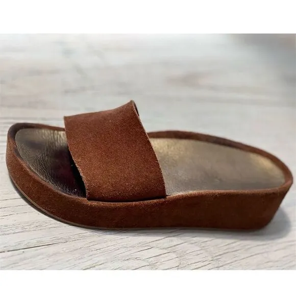 Pedro Garcia Women's Brown Suede Slide Sandals Platform Slip-On Size 37
