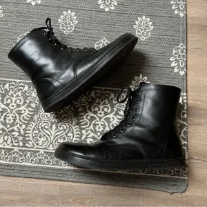 Peerko Go Leather Lace Up Barefoot Boots, Black, Size 38