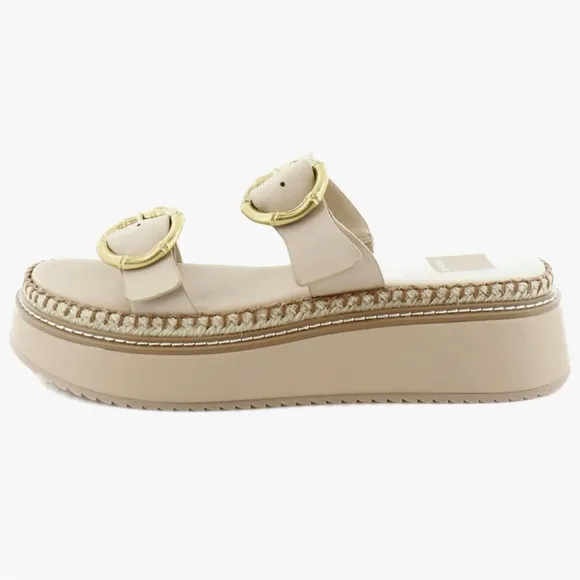 Perfect Tan and Gold Platform Sandals Chunky Sole Dolce Vita Rysha