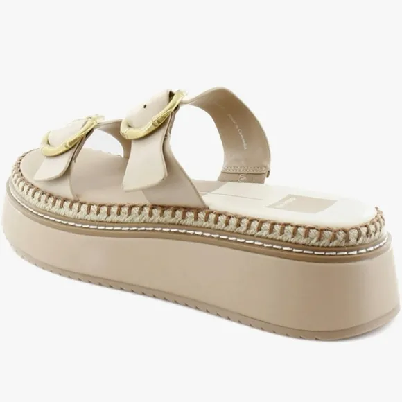 Perfect Tan and Gold Platform Sandals Chunky Sole Dolce Vita Rysha