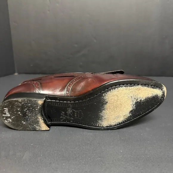 Peter Huber Men's Real Leather Loafer Shoes Luxury Italy Oxblood  - Size 7.5