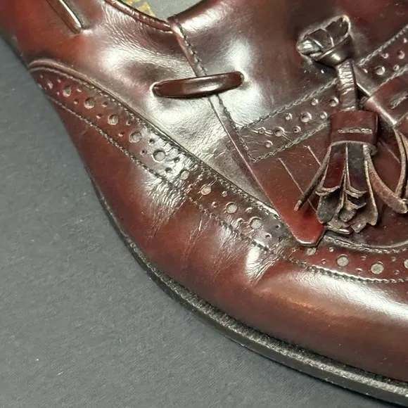 Peter Huber Men's Real Leather Loafer Shoes Luxury Italy Oxblood  - Size 7.5
