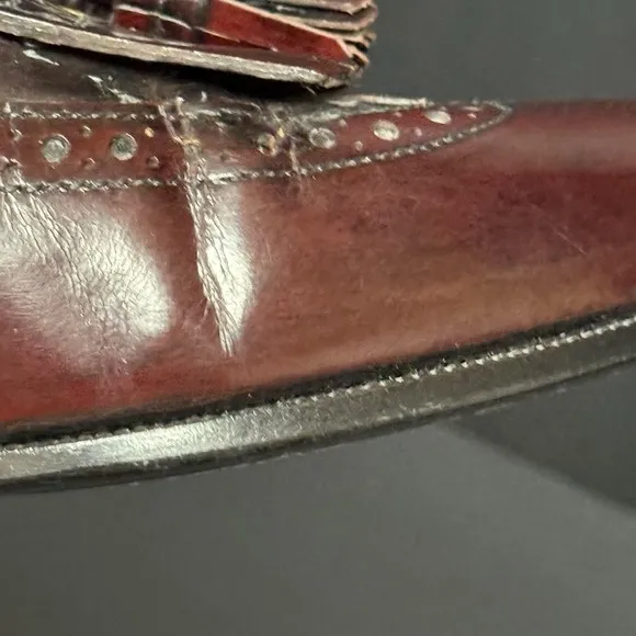 Peter Huber Men's Real Leather Loafer Shoes Luxury Italy Oxblood  - Size 7.5