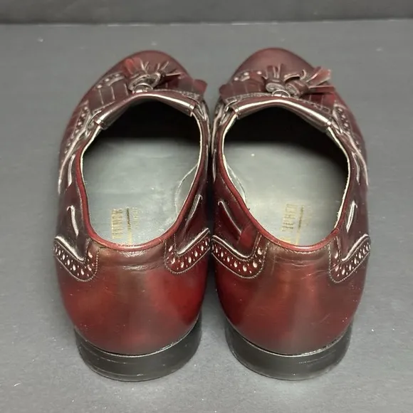 Peter Huber Men's Real Leather Loafer Shoes Luxury Italy Oxblood  - Size 7.5