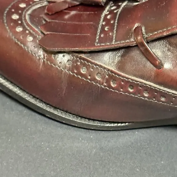 Peter Huber Men's Real Leather Loafer Shoes Luxury Italy Oxblood  - Size 7.5