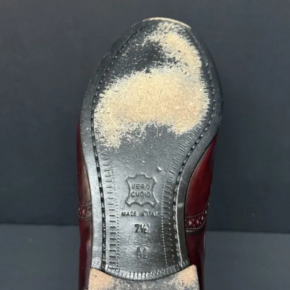 Peter Huber Men's Real Leather Loafer Shoes Luxury Italy Oxblood  - Size 7.5