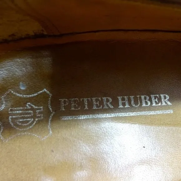 Peter Huber Mens Size 11 B US Brown Leather Tasseled Loafers Dress Shoes 6404