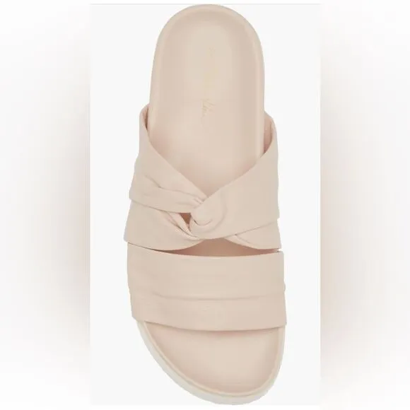 Phillip Lim Light Pink Twisted Leather Knot Front Pool Slides Size 9 (EU39) NWOT