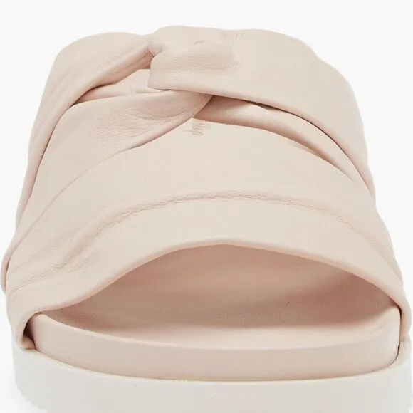 Phillip Lim Light Pink Twisted Leather Knot Front Pool Slides Size 9 (EU39) NWOT
