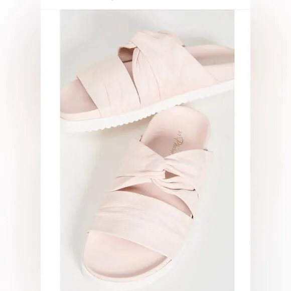 Phillip Lim Light Pink Twisted Leather Knot Front Pool Slides Size 9 (EU39) NWOT
