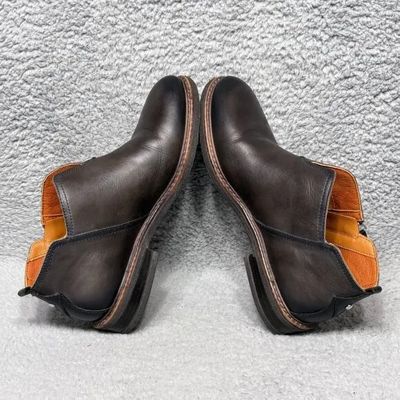Pikolinos Aldaya Womens Size 38 US 7.5-8 Ankle Boots Lead Brown Leather Side Zip