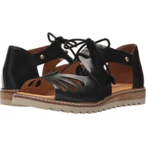 PIKOLINOS BLACK LEATHER SANDALS