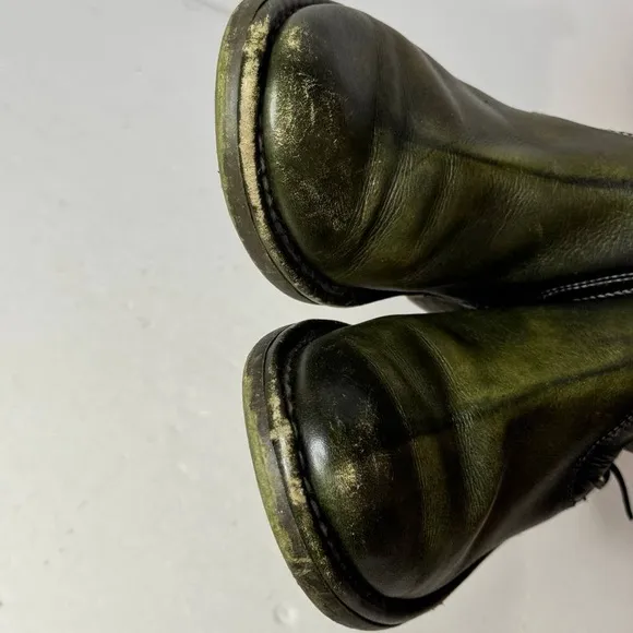 Pikolinos Green Leather Ankle Zip Boots Womens Size 37