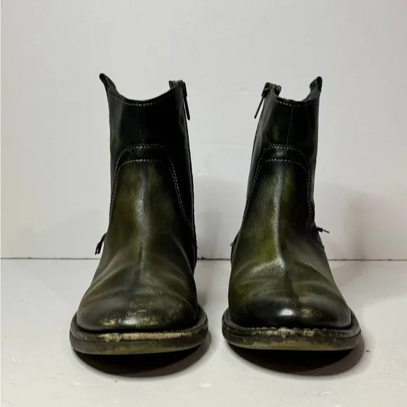 Pikolinos Green Leather Ankle Zip Boots Womens Size 37