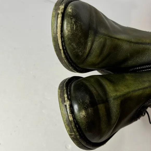 Pikolinos Green Leather Ankle Zip Boots Womens Size 37
