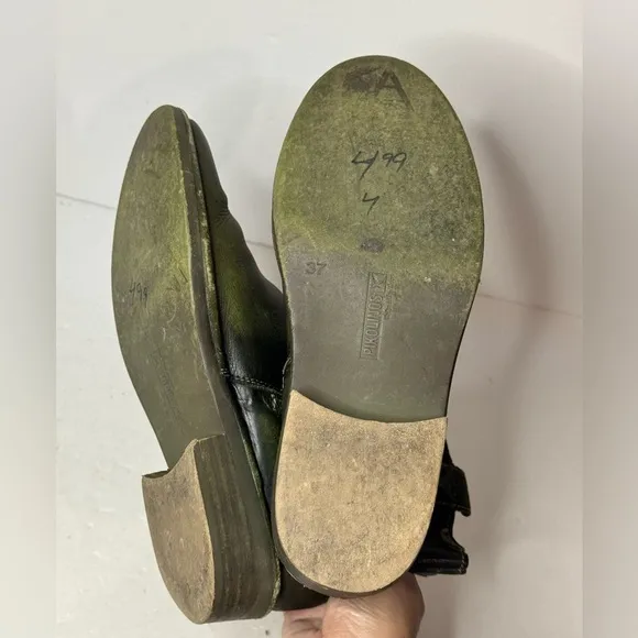 Pikolinos Green Leather Ankle Zip Boots Womens Size 37
