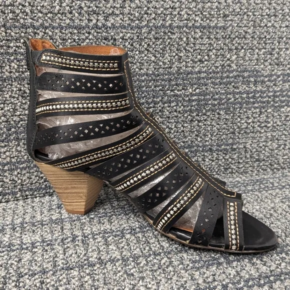 Pikolinos Java Leather Heeled Gladiator Sandals Size 38
