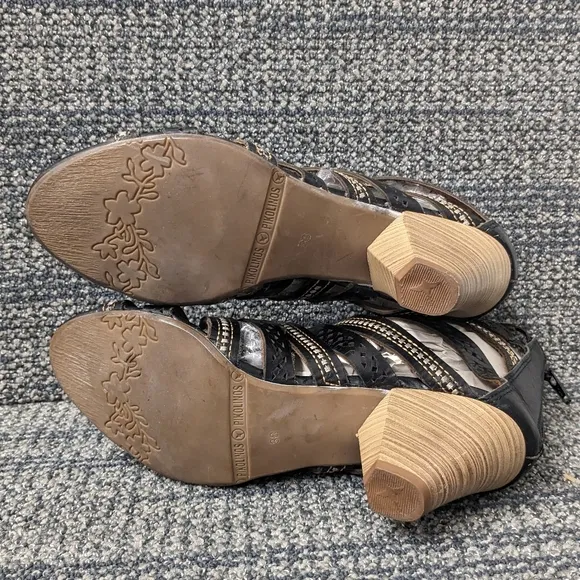 Pikolinos Java Leather Heeled Gladiator Sandals Size 38