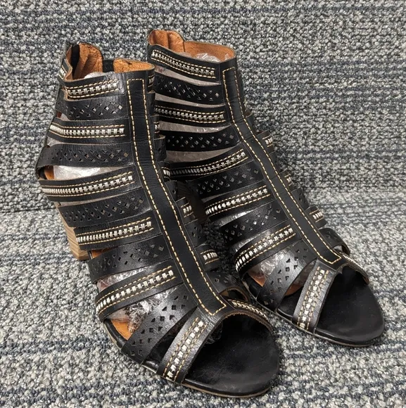 Pikolinos Java Leather Heeled Gladiator Sandals Size 38