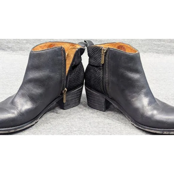 PIKOLINOS Womens Boots - Black, Ankle, Side Zip, Leather/Suede, Size 37 (US 6.5)