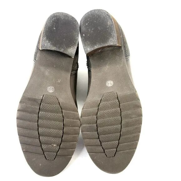 PIKOLINOS Women's EU 39 Leather Gray Side Zip Ankle Mid Block Heel Boots