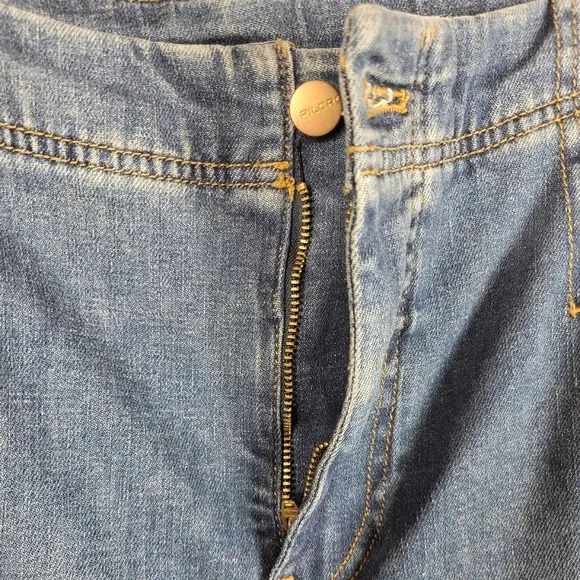 Pilcro The Leni Mid-Rise Hemp Blend Tapered Barrel Jeans Emmett Wash 29 Tall