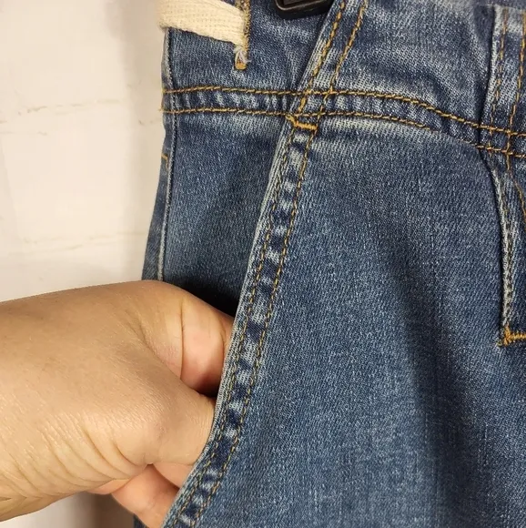 Pilcro The Leni Mid-Rise Hemp Blend Tapered Barrel Jeans Emmett Wash 29 Tall