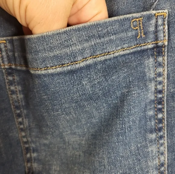 Pilcro The Leni Mid-Rise Hemp Blend Tapered Barrel Jeans Emmett Wash 29 Tall