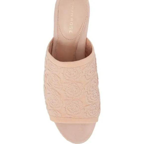 Pink Taryn Rose Textured Floral Slides (NWT)
