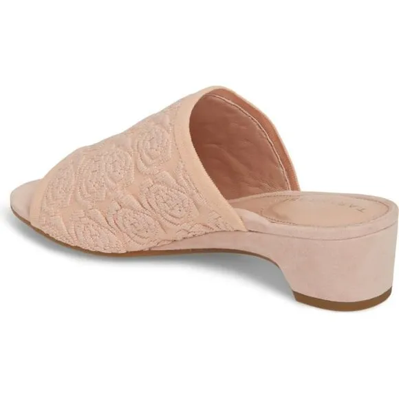 Pink Taryn Rose Textured Floral Slides (NWT)
