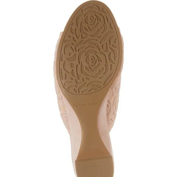 Pink Taryn Rose Textured Floral Slides (NWT)