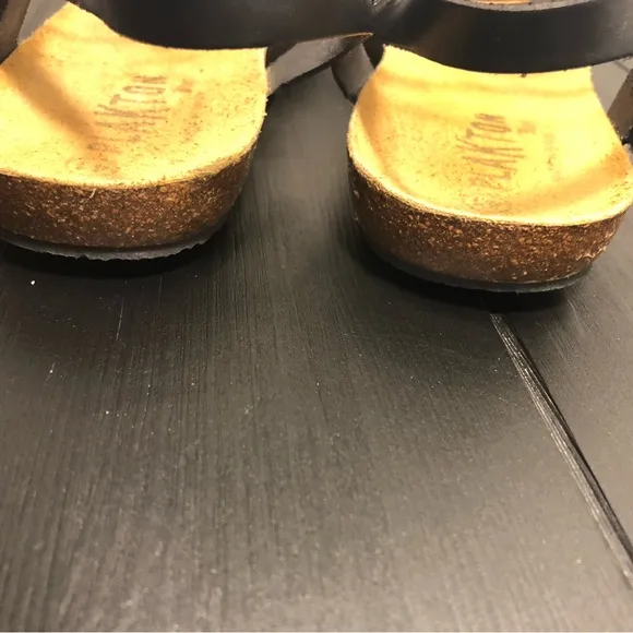 Plakton Black LEATHER Women's Sandals size 11/41