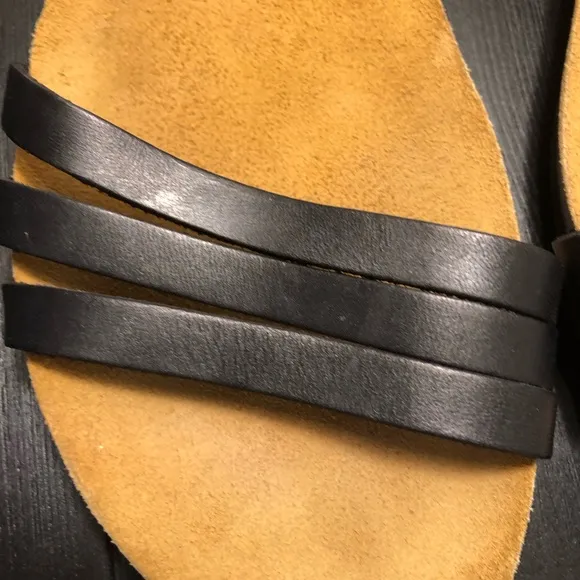 Plakton Black LEATHER Women's Sandals size 11/41