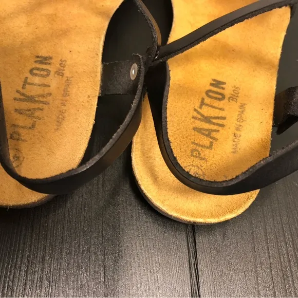 Plakton Black LEATHER Women's Sandals size 11/41
