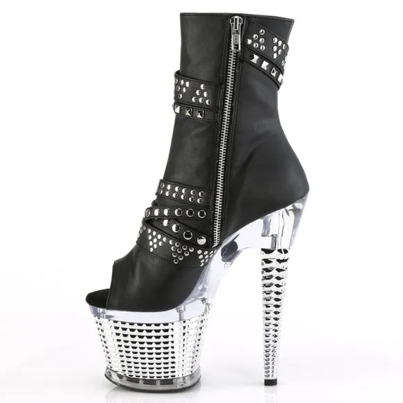 Platform Pocket Studded Ankle Boots