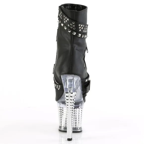 Platform Pocket Studded Ankle Boots