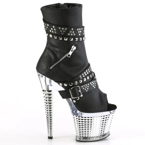 Platform Pocket Studded Ankle Boots