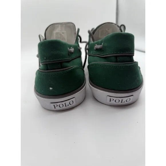 Polo Ralph Lauren Boat Shoes Canvas Loafers Green Casual Slip On 15D