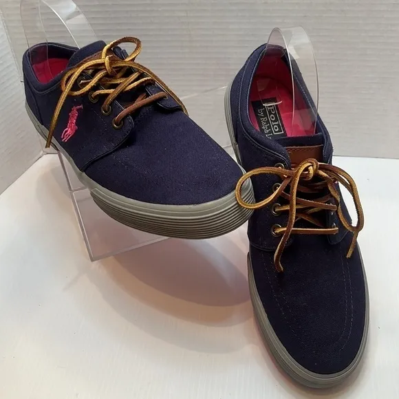 Polo Ralph Lauren Faxon low canvas boat shoes loafers sneakers slip ons size 9.5