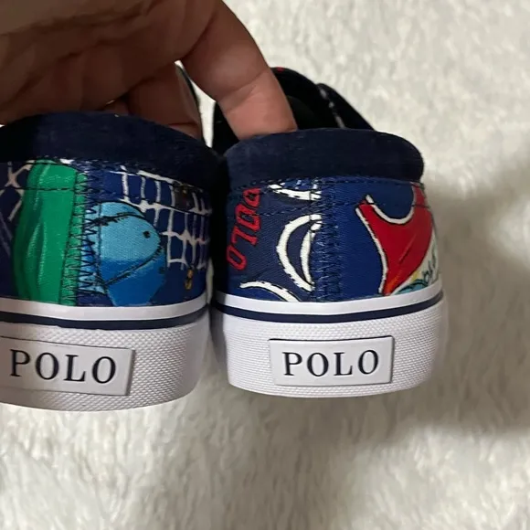 Polo Ralph Lauren Faxon X canvas print multicolor loafers size 10.5