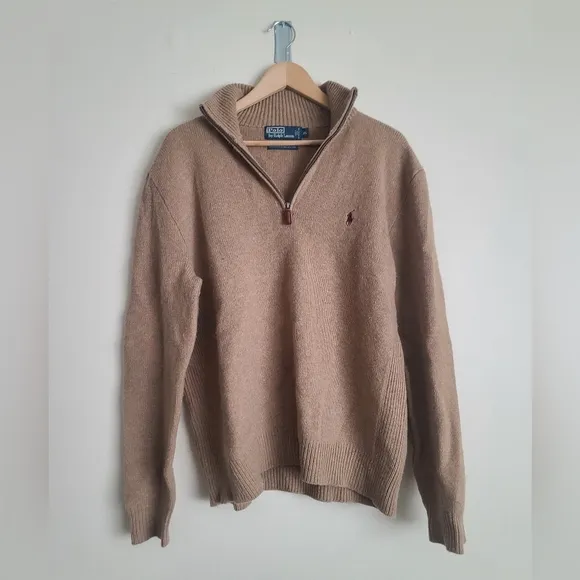 Polo Ralph Lauren Men's 100% Lambswool 1/4 Zip Pullover Size: XL