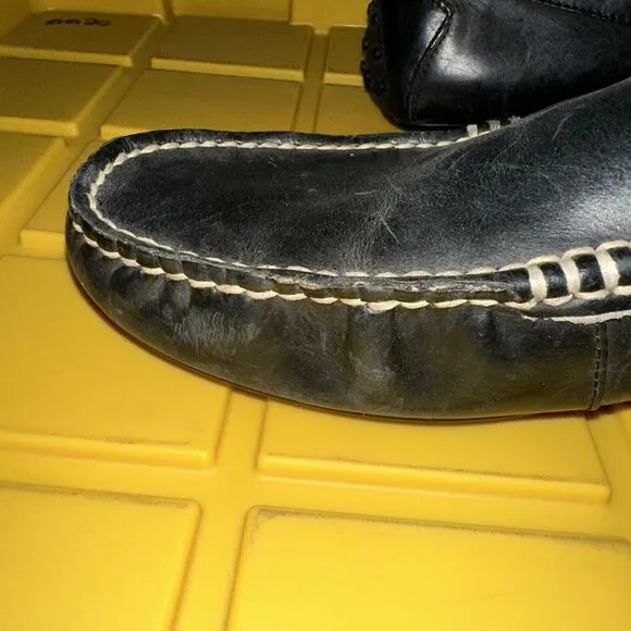 Polo Ralph Lauren Men’s Driving Loafers Shoes 11D Woodley Black Leather Slip On
