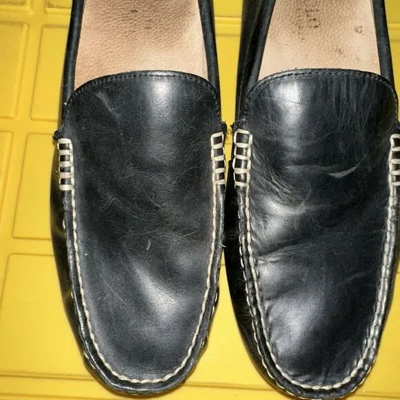 Polo Ralph Lauren Men’s Driving Loafers Shoes 11D Woodley Black Leather Slip On
